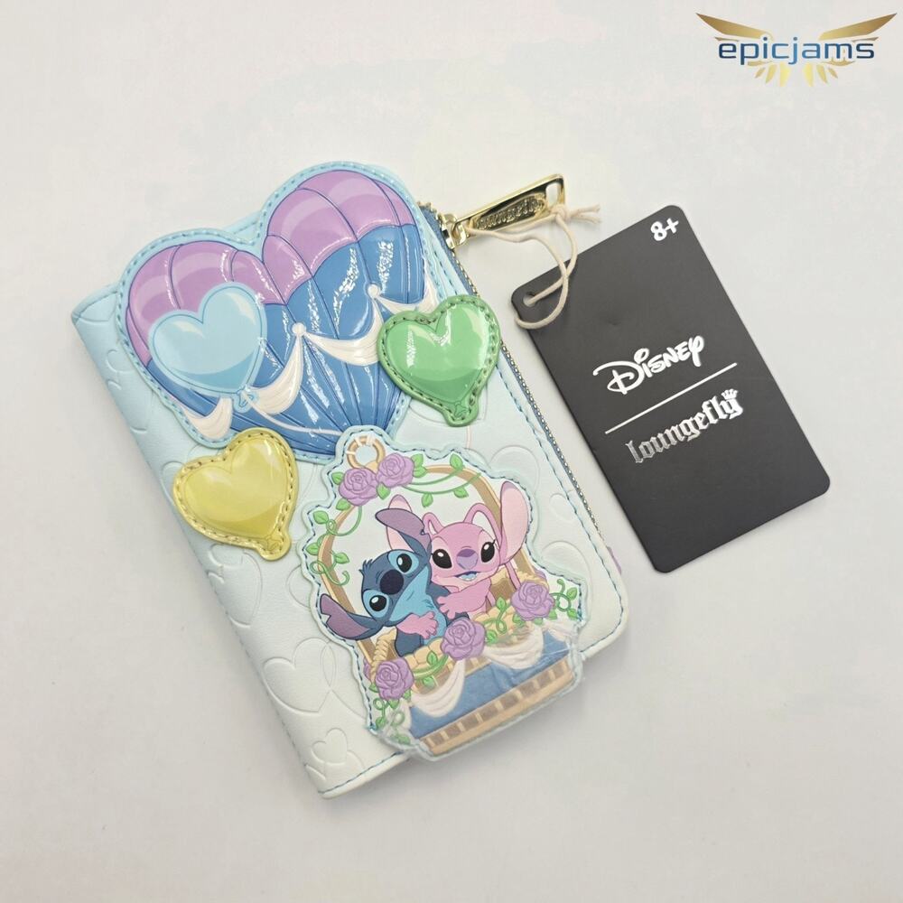 Loungefly Disney Lilo & Stitch Angel & Stitch Hot Air Balloon Wallet New